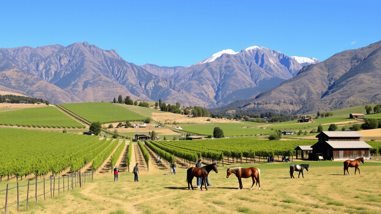 Snow-capped Andes Mountains in Winter Mendoza