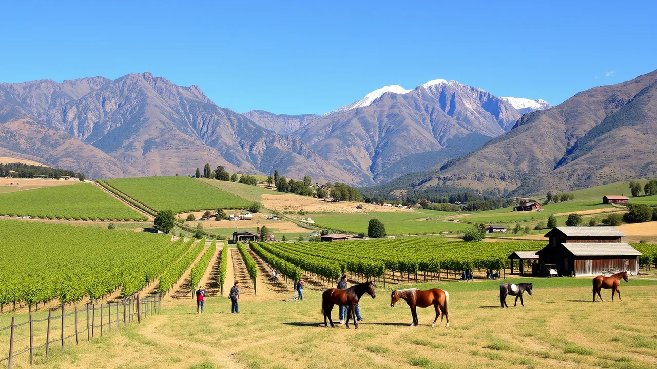 Snow-capped Andes Mountains in Winter Mendoza